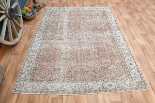 Orange Beige Farmhouse Turkish Rug - Thumbnail