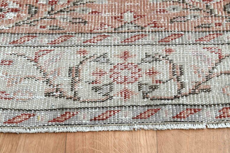 Orange Beige Farmhouse Turkish Rug