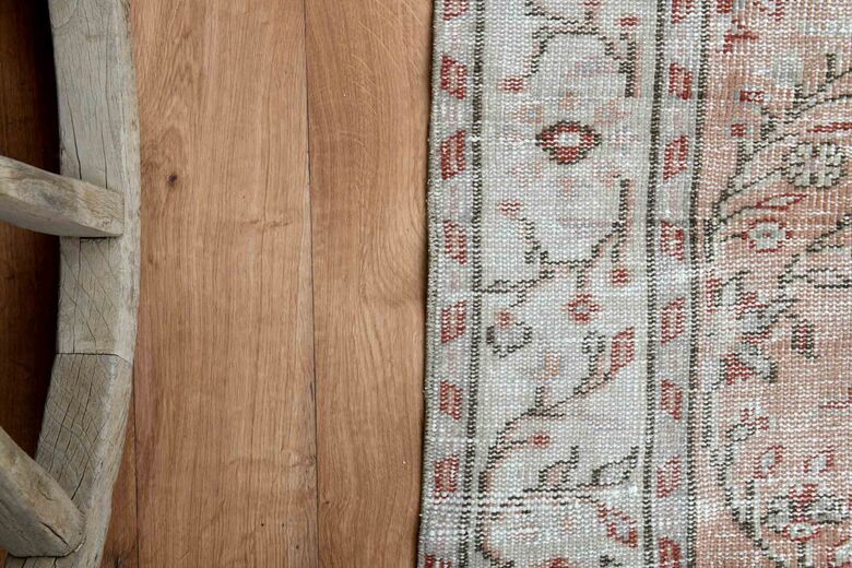 Orange Beige Farmhouse Turkish Rug