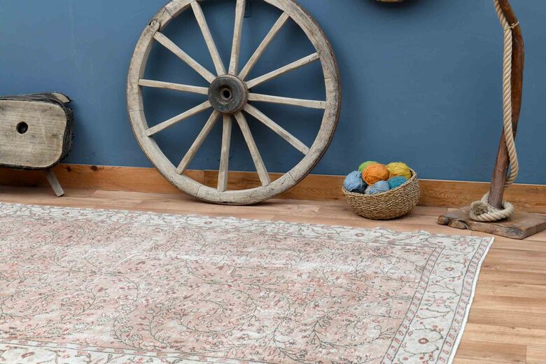 Orange Beige Farmhouse Turkish Rug