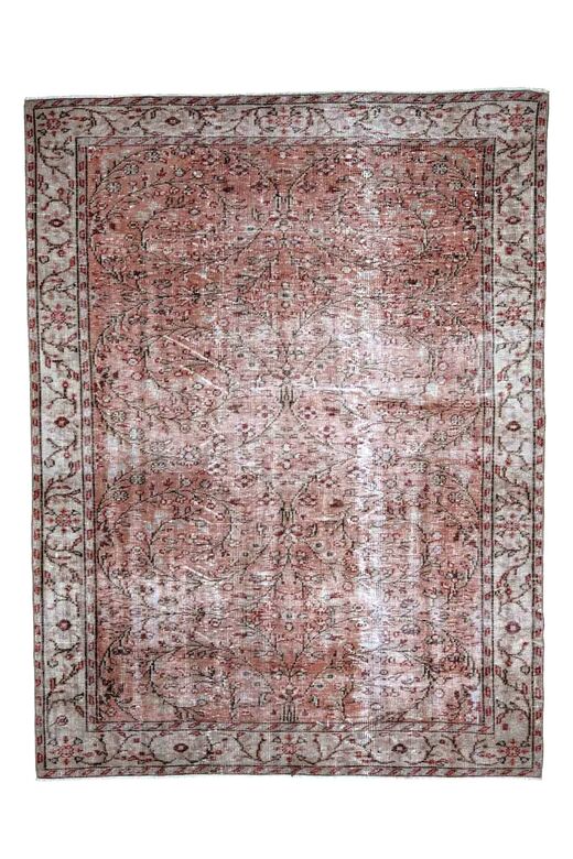 Orange Beige Farmhouse Turkish Rug