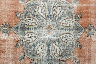 Orange Vintage Turkish Rug - Thumbnail