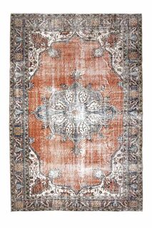 Orange Vintage Turkish Rug - Thumbnail