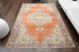 Farmhouse Decor Vintage Turkish Rug - Thumbnail