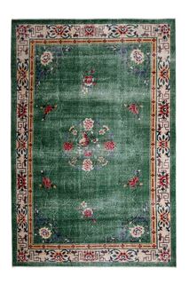 Shabby Chic Decor Green Turkish Rug - Thumbnail