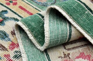 Shabby Chic Decor Green Turkish Rug - Thumbnail