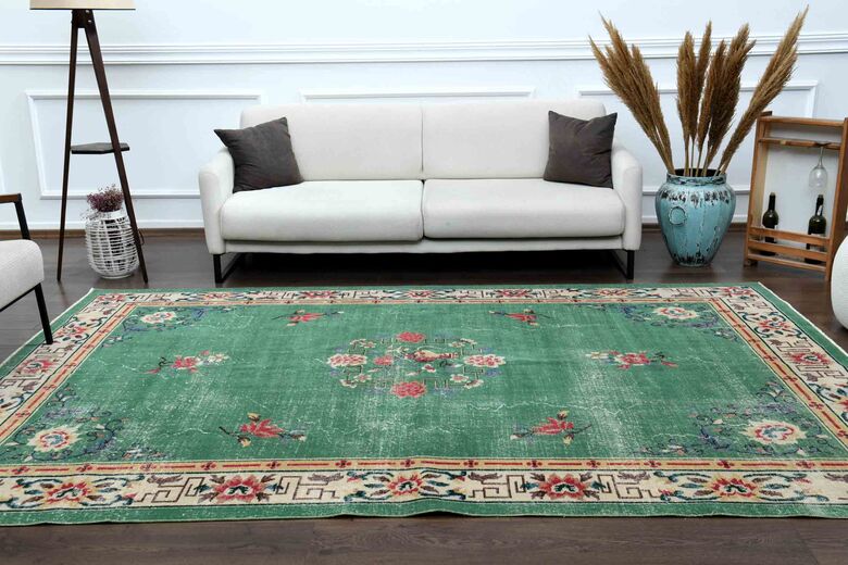 Shabby Chic Decor Green Turkish Rug