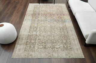 Beige Vintage Turkish Rug - Thumbnail