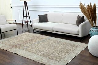 Beige Vintage Turkish Rug - Thumbnail