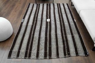 Rare Design Vintage Turkish Kilim Rug - Thumbnail