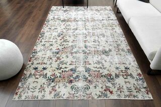 Unique Floral Turkish Rug - Thumbnail