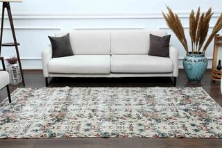 Unique Floral Turkish Rug - Thumbnail