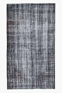 Faded Black Vintage Turkish Rug - Thumbnail