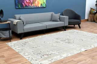 Beige Wool Turkish Rug - Thumbnail