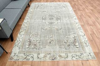 Beige Wool Turkish Rug - Thumbnail