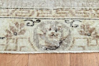 Beige Wool Turkish Rug - Thumbnail