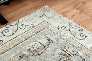 Beige Wool Turkish Rug - Thumbnail