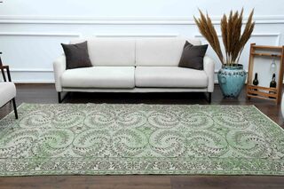 Green Vintage Turkish Rug - Thumbnail