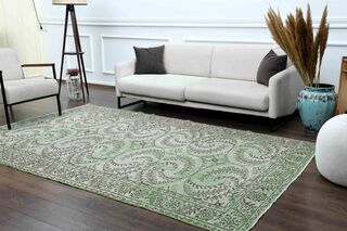 Green Vintage Turkish Rug - Thumbnail