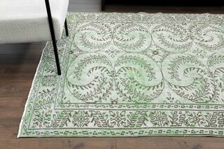 Green Vintage Turkish Rug - Thumbnail