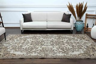 Beige Brown Turkish Rug - Thumbnail