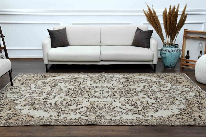 Beige Brown Turkish Rug