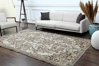 Beige Brown Turkish Rug - Thumbnail