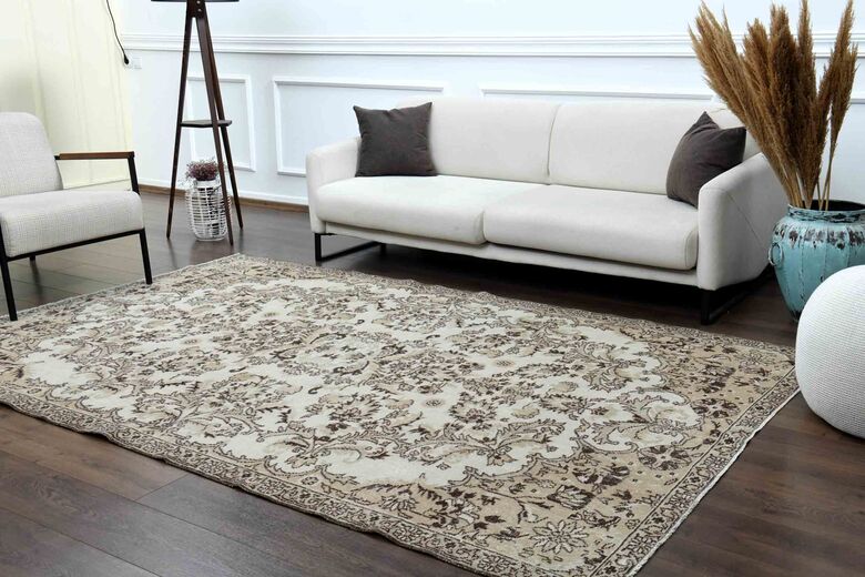 Beige Brown Turkish Rug