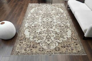 Beige Brown Turkish Rug - Thumbnail