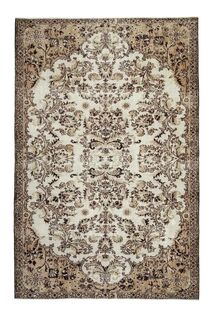 Beige Brown Turkish Rug - Thumbnail