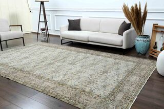 Blue Details Beige Turkish Area Rug - Thumbnail