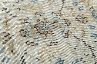 Blue Details Beige Turkish Area Rug - Thumbnail