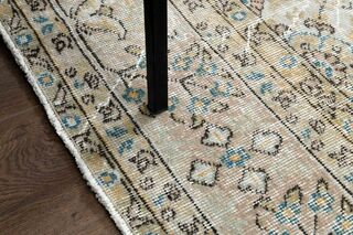 Blue Details Beige Turkish Area Rug - Thumbnail