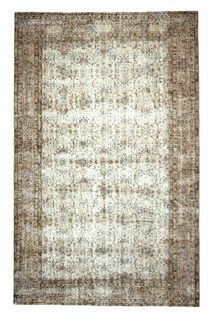 Blue Details Beige Turkish Area Rug - Thumbnail