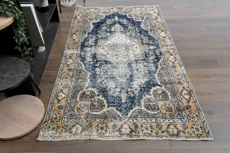 Orange Blue Turkish Rug