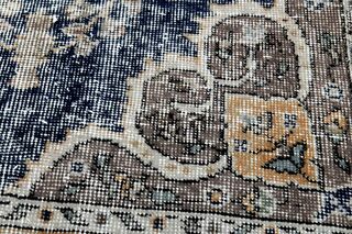 Orange Blue Turkish Rug - Thumbnail