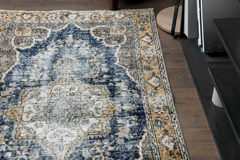 Orange Blue Turkish Rug