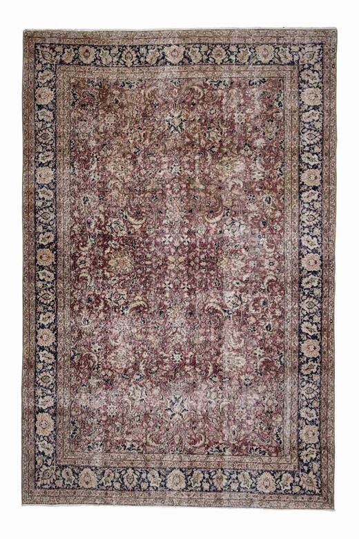 Floral Pattern Orange Turkish Rug