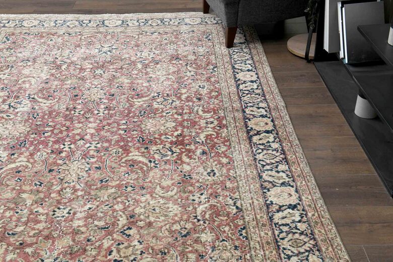 Floral Pattern Orange Turkish Rug