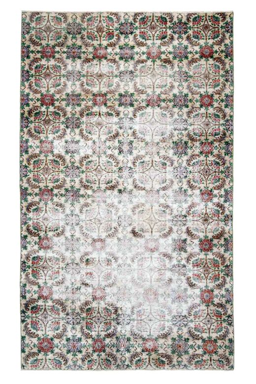 Faded Green Wool Oushak Rug