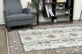 Wool Floral Pattern Turkish Area Rug - Thumbnail