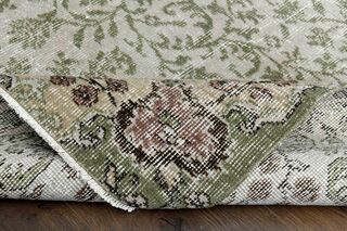 Floral Pattern Vintage Turkish Rug - Thumbnail