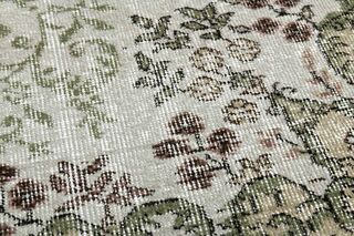 Floral Pattern Vintage Turkish Rug - Thumbnail