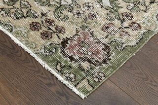 Floral Pattern Vintage Turkish Rug - Thumbnail