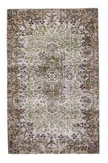 Floral Pattern Vintage Turkish Rug - Thumbnail