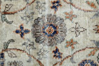 Beige Brown Vintage Turkish Area Rug - Thumbnail