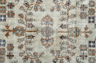 Beige Brown Vintage Turkish Area Rug - Thumbnail