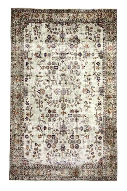 Beige Brown Vintage Turkish Area Rug