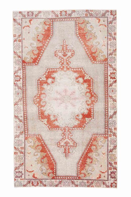 Beige Orange Turkish Rug