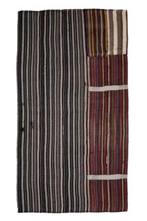 Striped Turkish Kilim Rug - Thumbnail